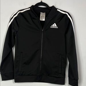 Adidas Kids Black and White Classic Zip Up Track Jacket Boys Size Large‎